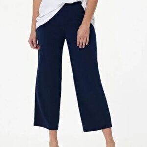 Susan Graver Liquid Knit Capri EUC Size XL Navy blue